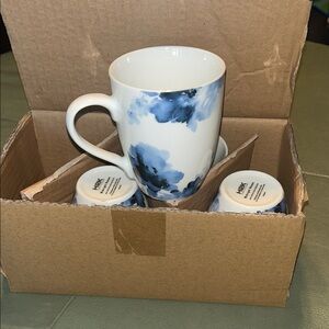 H2K Blue Floral Mug - Set of 4